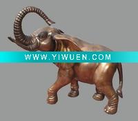 Elephant with nose rolling bronze sculpture