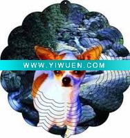 Wholesale metal wind spinner for home decoration(chihuahua design)