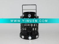 Wholesale The arylic black metal lantern with glass cup for home decoration