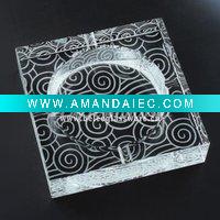 Wholesale Beijing Olympic auspicious cloud pattern crystal ashtray