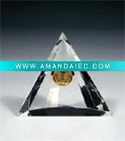 Wholesale popular crystal pyramid clock