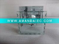 Wholesale Glass candleholder with two tealight