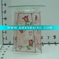 Wholesale home decoration glass candle holder for valentine's gift