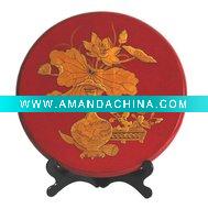 Wholesale Hotsales Chiese traditional polishi lacquerware-Wooden round plate