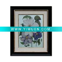 Flower printed painting printing Oil Painting with PU frame cardboard print paper