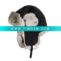 Wholesale Winter real rabbit Fur Trooper Trapper Ski Hat