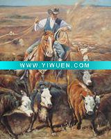 Wholesale handmade classical hunting portrait oil painting