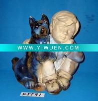 Wholesale porcelain boy with dog