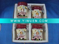 Wholesale ceramic decal small canister jar