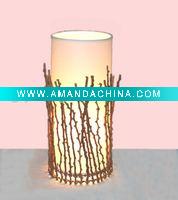 Wholesale rattan fabric shade table lamp