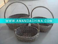 Wholesale grey wicker willow basket
