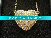Wholesale TAT-U7-02 Jewellery Golden Heart Shape USB