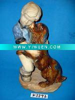 Wholesale Porcelain boy with dog