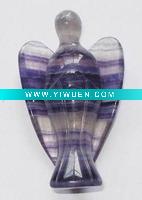 Wholesale semi precious stone (fluorite) angel