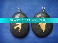 Wholesale Engraved stone key ring with pictures