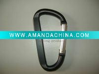 Wholesale flat aluminium carabiner in black color