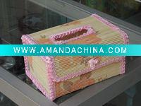 Wholesale bamboo craft(bamboo tissue paper box,OEM)
