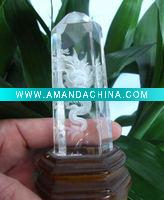 Wholesale Natural white crystal dragon pillars