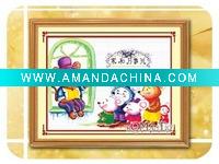 Wholesale "Happy Family"cross stitch hanging frame kit