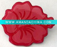 Wholesale Red flower label pin badge
