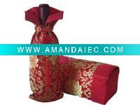 Wholesale silk brocade wine cover