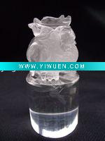 Wholesale wholesale Natural white ghost crystal slender play bead carving seals furnishing articles /freight free