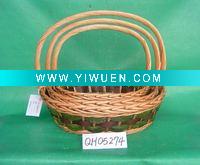 Wholesale 3pcs brown color wicker basket