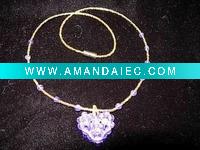 Wholesale fashion crystal heart necklace favor