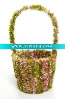Wholesale Round Shape Woolen Yarn Candy Basket With Single Handle