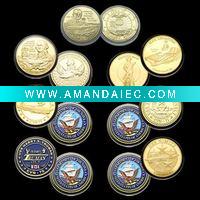 Wholesale lot of 14 U.S Navy aircraft-carrier challenge coins