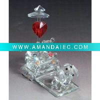 Wholesale crystal glass animal,crystal bear
