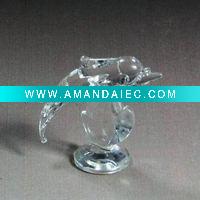 Wholesale dolphin crystal ornament,crystal glass dolphin