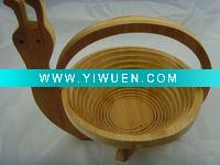 Wholesale Folding Bamboo Fruit Basket in snail shape