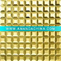 Wholesale Glass Frosted Tile-Gold Mosaic Backsplash