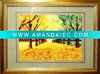 Wholesale Golden road scenery embroidery