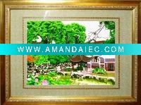 Wholesale Lake and Pavillions scenery embroidery