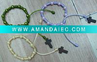 Wholesale wood cross bracelet,pearl bead bracelet,rosary bracelet