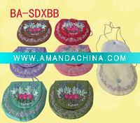 Wholesale chinese satin evening bag with embroidery flowers