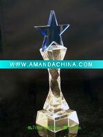Wholesale stunning star trophy design crystal award parts pillar