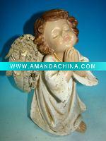 Wholesale 12.5"Polyresin garden angel praying decor
