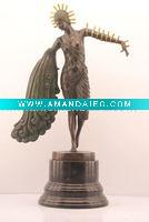 Wholesale European classic art sculpture in bronze on marble base