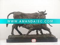 Wholesale antique style bronze cow sculpture reproduction