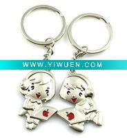 Wholesale Zinc Alloy Key Chain/Promotional Metal Lover Key Chain