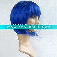 Wholesale Cosplay wigs with Neat fringe and Blue color