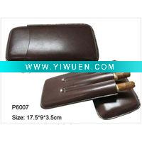 Wholesale 3 Finger Camel BROWN Leather Cigar Case Humidor NEW