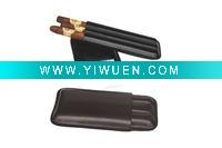 Wholesale hot sell 3 finger leather cigar holder