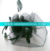 Wholesale fashion Flowers feathers shaped gauze crape hair accessories /hairpin /hair clip