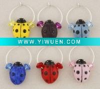 Promotion fashion lady bug alloy wine charm jewelry