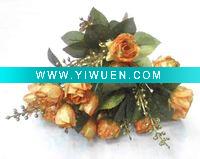 Wholesale 21 heads little golden rose artifcial flower
