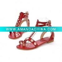 Wholesale Ladies' Sweet Fashion Flat Heel Sandals
